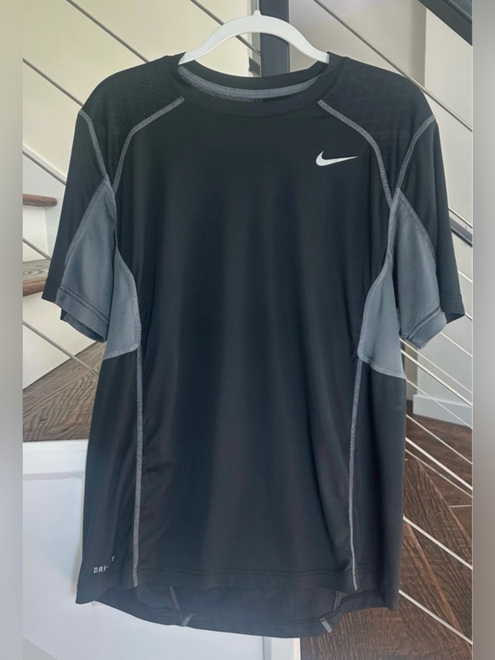 Nike Pro Combat Dri-FIT Men's Short-
Sleeve Training Black Grey | Size: Large